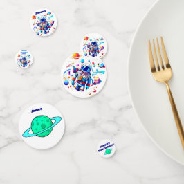 色カラフルの宇宙飛行士とはっきりした宇宙飛行士 コンフェッティ