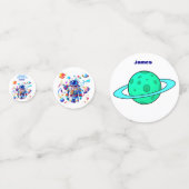 色カラフルの宇宙飛行士とはっきりした宇宙飛行士 コンフェッティ (裏面)