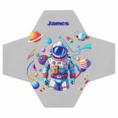 色カラフルの宇宙飛行士とはっきりした宇宙飛行士 サッカーボール (フラット)