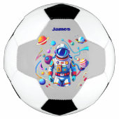 色カラフルの宇宙飛行士とはっきりした宇宙飛行士 サッカーボール (正面)