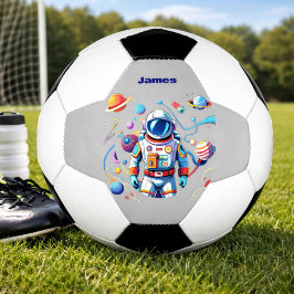 色カラフルの宇宙飛行士とはっきりした宇宙飛行士 サッカーボール