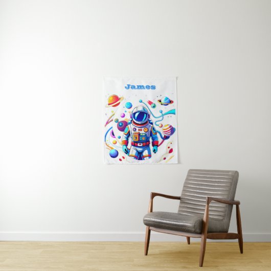 色カラフルの宇宙飛行士とはっきりした宇宙飛行士 タペストリー (インサイチュ)