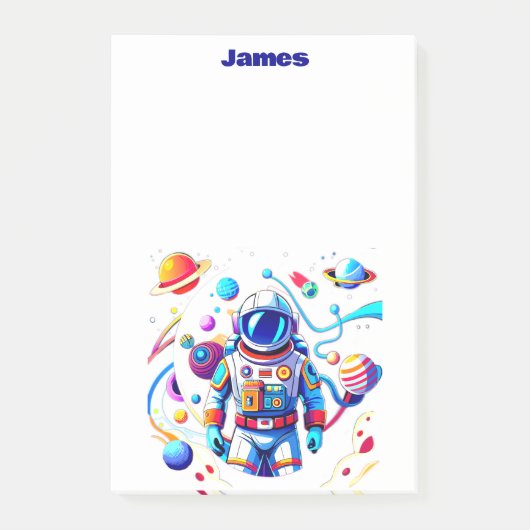 色カラフルの宇宙飛行士とはっきりした宇宙飛行士 ポストイット (正面)