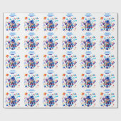 色カラフルの宇宙飛行士とはっきりした宇宙飛行士 ラッピングペーパー (フラット)