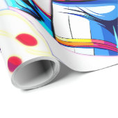 色カラフルの宇宙飛行士とはっきりした宇宙飛行士 ラッピングペーパー (ロールコーナー)