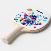 色カラフルの宇宙飛行士とはっきりした宇宙飛行士 卓球ラケット (正面アングル)