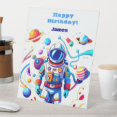 色カラフルの宇宙飛行士とはっきりした宇宙飛行士 台座サイン (インサイチュ)