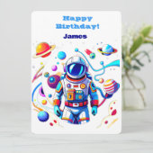 色カラフルの宇宙飛行士とはっきりした宇宙飛行士 招待状 (スタンド正面)