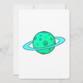 色カラフルの宇宙飛行士とはっきりした宇宙飛行士 招待状 (裏面)