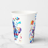 色カラフルの宇宙飛行士とはっきりした宇宙飛行士 紙コップ (右)