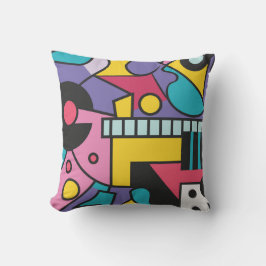 色カラフルの幾何違う形 クッション