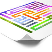 色カラフル付きアラビア語クフィ鮮やかックデザイン ポスター (角)