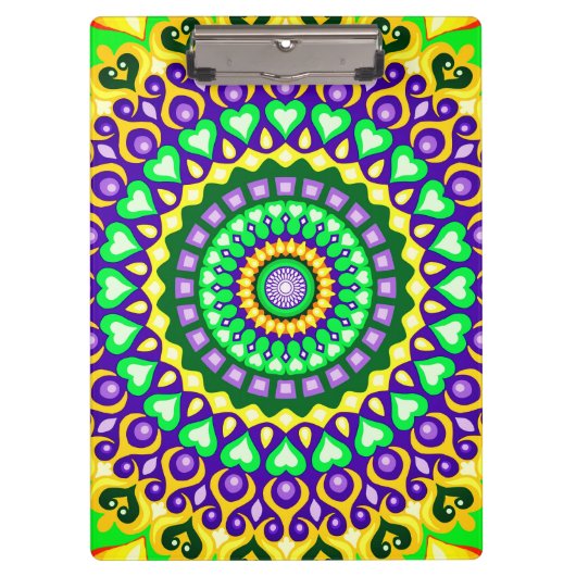 色カラフル付き鮮やか曼荼羅 クリップボード (正面)