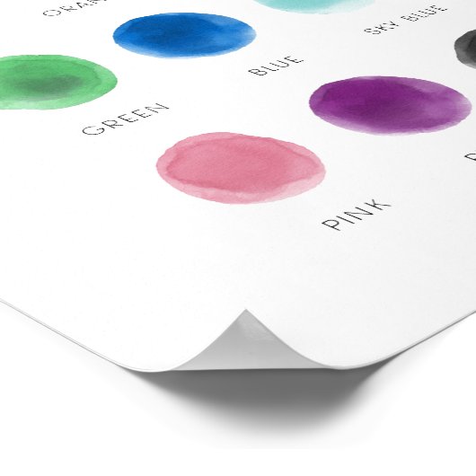 色カラフル学教育用ポスター ポスター (角)