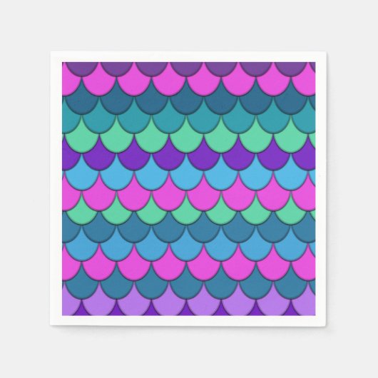 色カラフル数々のの人魚の誕生日パーティー スタンダードカクテルナプキン (正面)