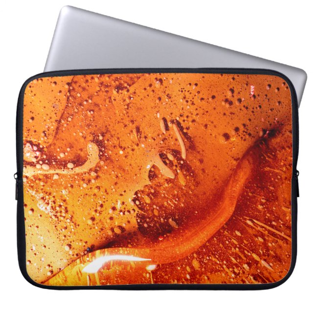 色カラフル油面 ラップトップスリーブ (正面)