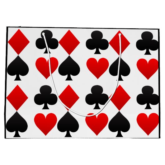 色カードデッキベガスのカスタムなハートかスペードのギフトバッグ ラージペーパーバッグ (裏面)