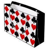 色カードデッキベガスのカスタムなハートかスペードのギフトバッグ ラージペーパーバッグ (裏面アングル)