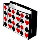 色カードデッキベガスのカスタムなハートかスペードのギフトバッグ ラージペーパーバッグ (正面アングル)