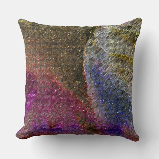 色ガラスの派手で素朴な溶けたスプラッシュ クッション (正面)