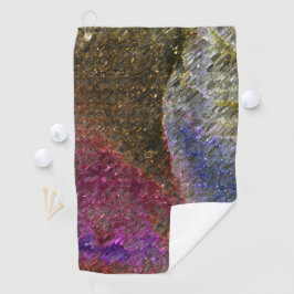 色ガラスの派手で素朴な溶けたスプラッシュ ゴルフタオル