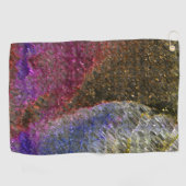 色ガラスの派手で素朴な溶けたスプラッシュ ゴルフタオル (横)