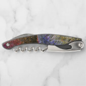 色ガラスの派手で素朴な溶けたスプラッシュ ソムリエナイフ (裏面)