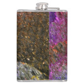 色ガラスの派手で素朴な溶けたスプラッシュ フラスク (裏面)