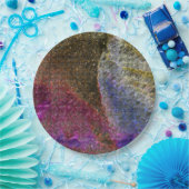 色ガラスの派手で素朴な溶けたスプラッシュ ペーパープレート (パーティー)