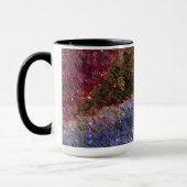 色ガラスの派手で素朴な溶けたスプラッシュ マグカップ (左)