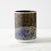 色ガラスの派手で素朴な溶けたスプラッシュ マグカップ (中央)