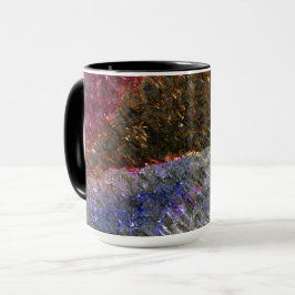 色ガラスの派手で素朴な溶けたスプラッシュ マグカップ
