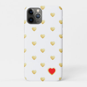 色ガーリーのゴシック金ゴールド無地のハート iPhone 11 PROケース