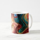 色クラシック付き大理石デザイン コーヒーマグカップ (正面右)
