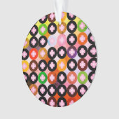 色クール数々のの円とピンク色のクローバー オーナメント (正面)