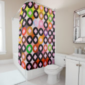 色クール数々のの円とピンク色のクローバー シャワーカーテン (インサイチュ)