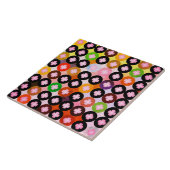 色クール数々のの円とピンク色のクローバー タイル (側面)