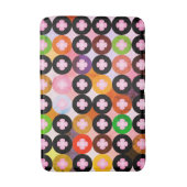 色クール数々のの円とピンク色のクローバー バスマット (正面縦)