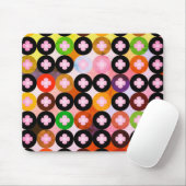 色クール数々のの円とピンク色のクローバー マウスパッド (マウス)