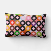 色クール数々のの円とピンク色のクローバー ランバークッション (裏面)