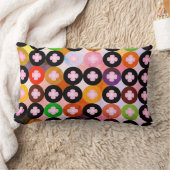 色クール数々のの円とピンク色のクローバー ランバークッション (ブランケット)