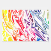 色クール明ポップ・アートのマーブル数々のカラー ラッピングペーパーシート (正面)