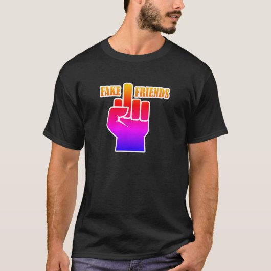 色グラデーション フェイク フレンズ Tシャツ (正面)