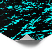 色グランジターコイズの背景。ハーフトーン要素 ポスター (角)