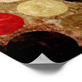 色グランジ付き円パターンの紙背景 ポスター (角)