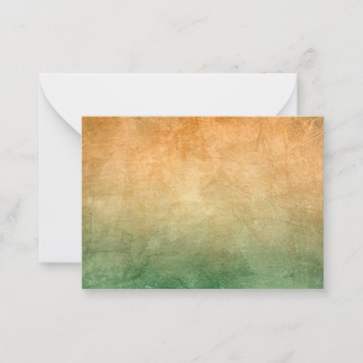 色グランジ – オレンジと緑 ノートカード (正面)