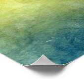 色グランジ – 黄と青 ポスター (角)