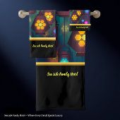 色コンテンポラリー数々の抽象芸術 バスタオルセット