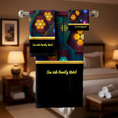 色コンテンポラリー数々の抽象芸術 バスタオルセット