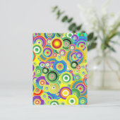 色サイケデリックの丸 – ポストカクールード ポストカード (スタンド正面)